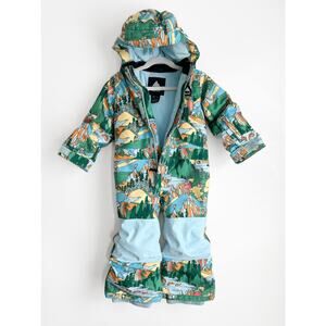 Burton 2L One Piece Snowsuit in SIze 2T Dreamscape Green Blue $175